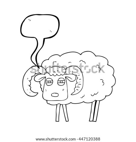 freehand drawn speech bubble cartoon ram