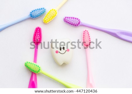 toothbrush and tooth, Concept dental