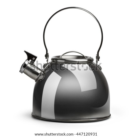 Whistling kettle isolated on white background with clipping path.