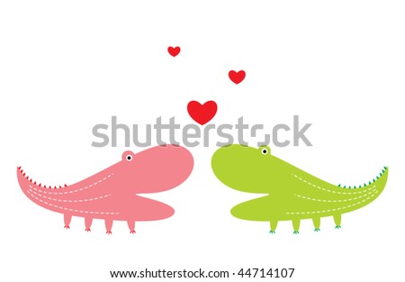 cute crocodile couple