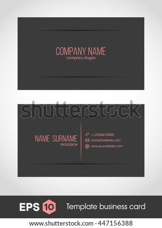 Glamorous black business card template