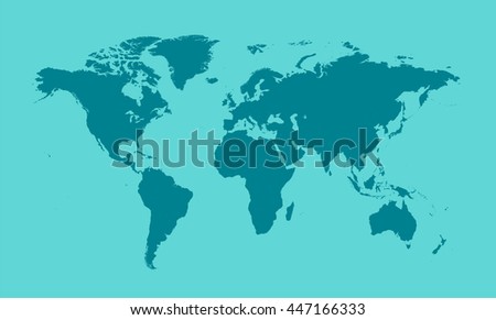 World map flat, vector 