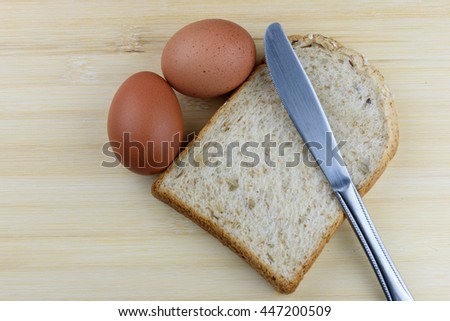 Eggs, bread, breakfast