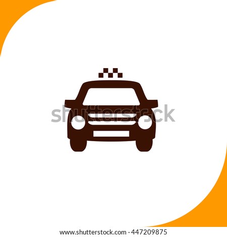 Taxi sign. Brown icon on white background