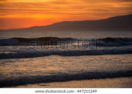 Sea sunset in Tarifa, south spain