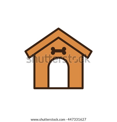 dog house icon in flat icon