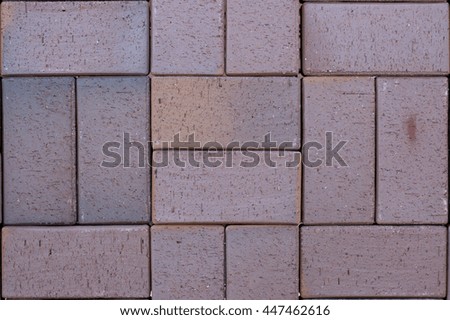 ceramic paving slabs in the form of brick close-up