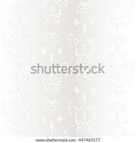 Damask wallpaper white silk vector seamless pattern