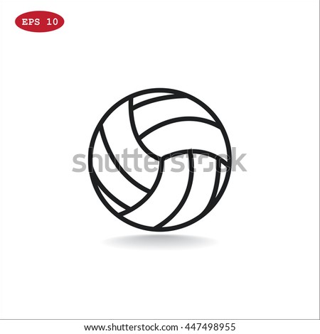  Volleyball icon flat.