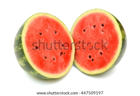 Ripe watermelon fruit isolated on white background