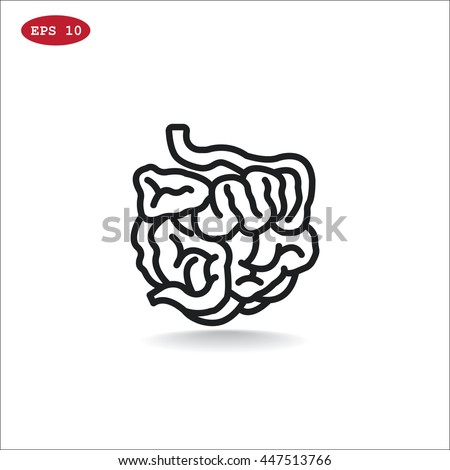  Small intestine icon vector.