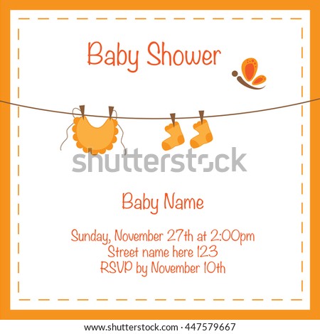 Orange Baby Shower Invite