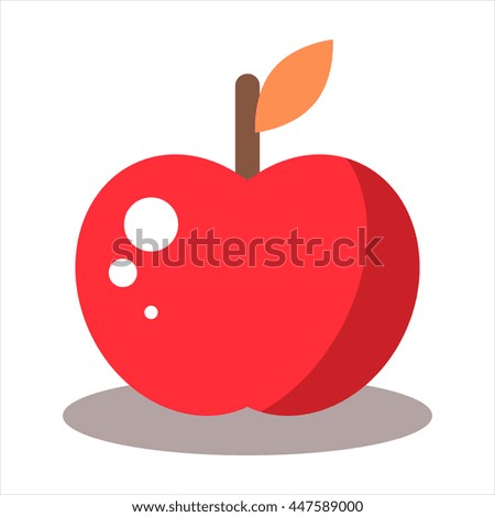 Yummy red apple fruit- stock vector illustration