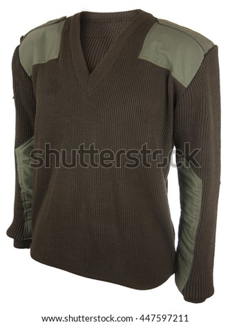 Military sweater isolated on white.
