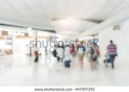Abstract Blurred background : airport shopping tax free area