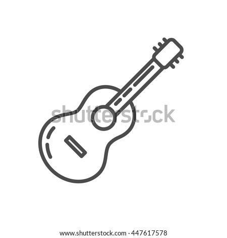 guitar icon thin line design