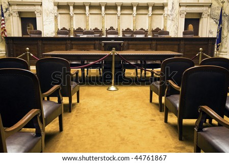Court Room in State Capitol Building - Madison, Wisconsin. Royalty-Free Stock Photo #44761867