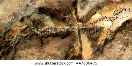 the Inquisition, abstract photography of the deserts of Africa from the air. aerial view of desert landscapes, Genre: Abstract Naturalism, from the abstract to the figurative, contemporary photo art