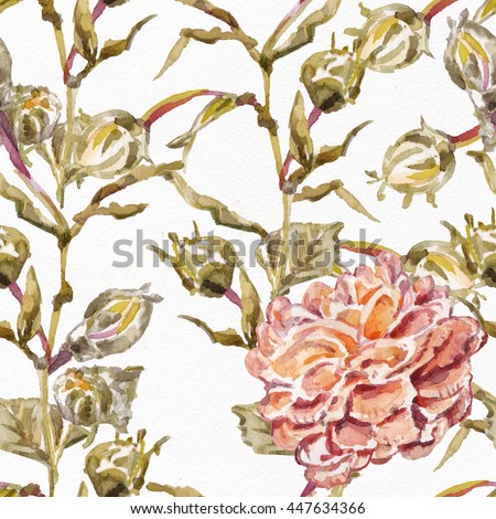 Watercolor seamless pattern Water color  bright background from picturesque tropical flowers.Floral clip art with colors and layers effect!Flower background with roses Textile print 