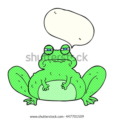 freehand drawn comic book speech bubble cartoon frog