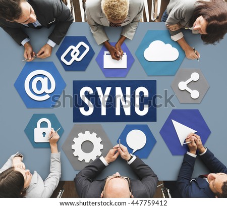 Technology Sync Word Graphic Concept