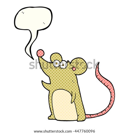 freehand drawn comic book speech bubble cartoon mouse