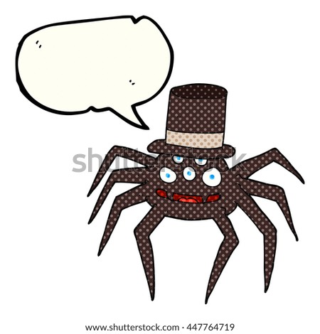 freehand drawn comic book speech bubble cartoon halloween spider