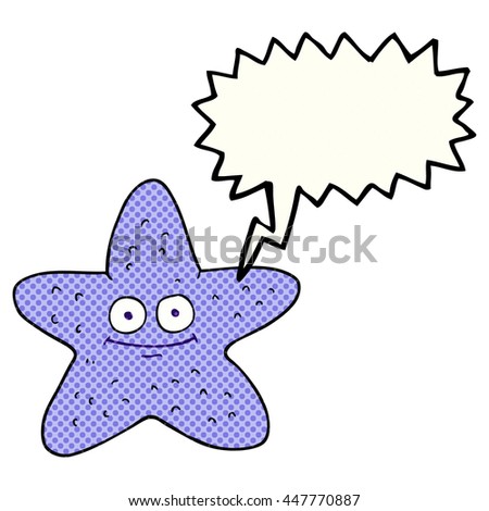 freehand drawn comic book speech bubble cartoon starfish