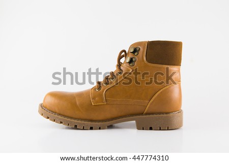 The new brown leather shoes Royalty-Free Stock Photo #447774310