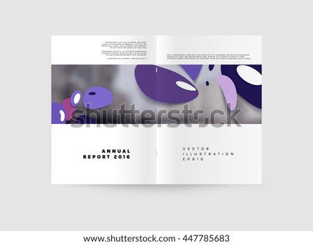 Abstract Background with Liquid Bubbles Shapes, Brochure Template Layout for Annual Report or Business Design. A4 Booklet. Circle Structures. Vector Illustration.