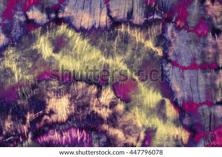 tie dyed pattern on cotton fabric abstract background.
