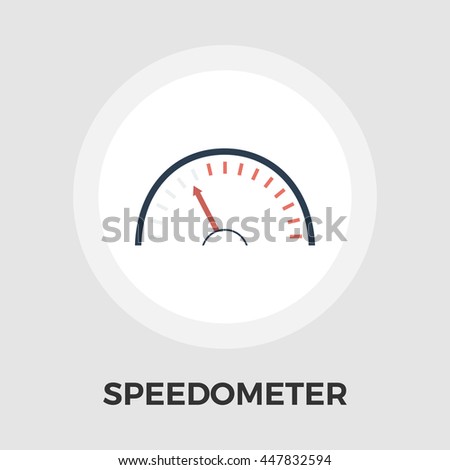 Speedometer flat icon isolated on the white background.