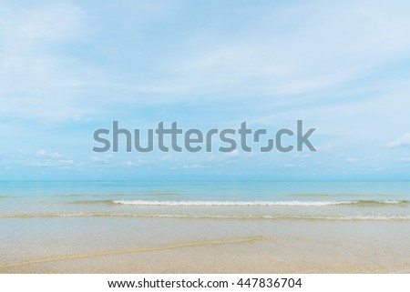 Exotic beach with gentle wave on the beach