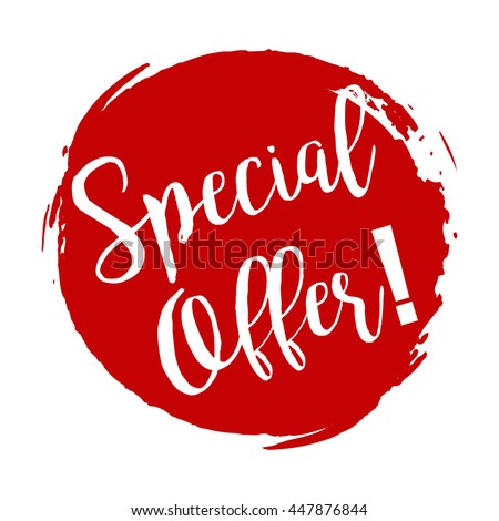 Special Offer grunge style red colored on white background Royalty-Free Stock Photo #447876844