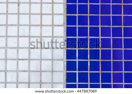 Geometric blue and white tile pattern texture. Can be used for design, websites, interior, background, backdrop, texture creation, the use of graphic editors and illustration.
