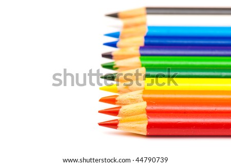 colored pencils isolated on a white background. studio. picture.