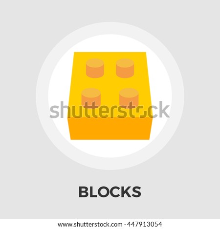 Blocks flat icon isolated on the white background.