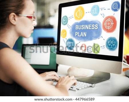 Businesswoman Business Planning Strategy Concept