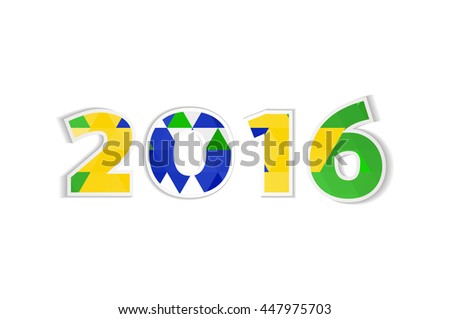 2016 in the number of colors of the Brazilian flag, mosaic design.