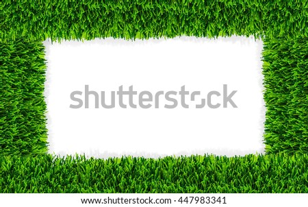 grass frame on a white background for photos