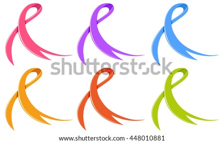 Ribbons in different colors illustration
