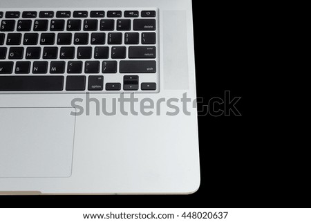  laptop keyboard  on black, isolated