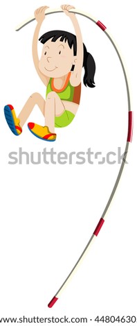 Woman athlete doing pole vault illustration