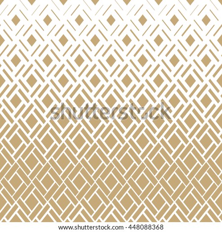 Modern stylish texture with rhombuses, squares . Seamless vector pattern. Repeating geometric tiles. Gold and white texture.