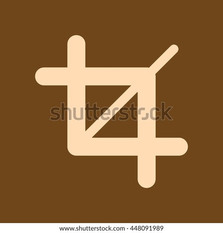Very Useful Editable Vector icon of Crop Tool on coffee color background. eps-10.