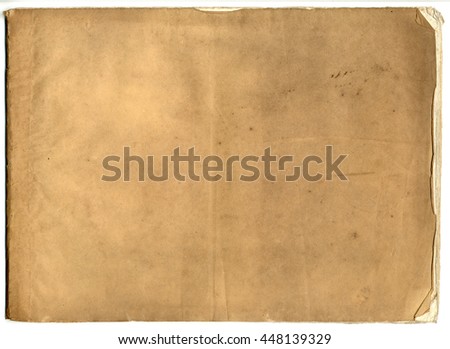Isolated real very old paper cover with worn out corners
