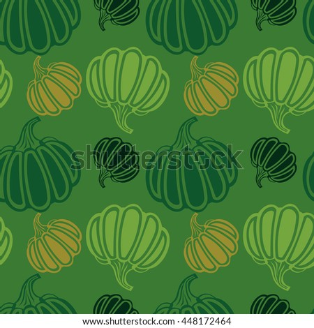 Seamless pattern camo colors with silhouette pumpkins. Vector clip art.