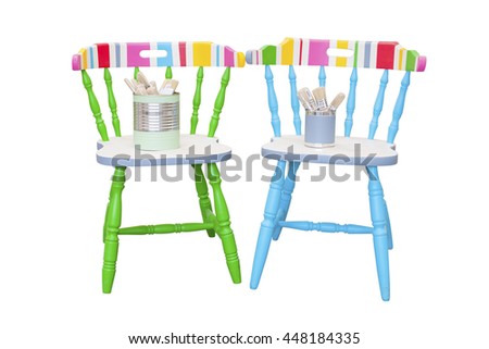 Colorful furniture, chairs and table, stock picture