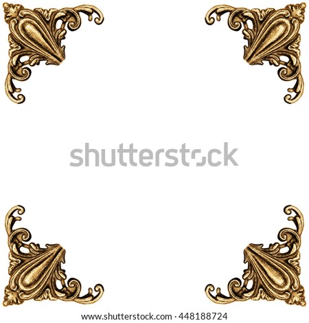 Golden elements of carved frame