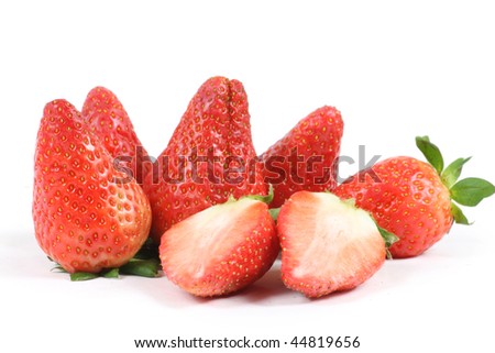 Strawberries isolated over white background